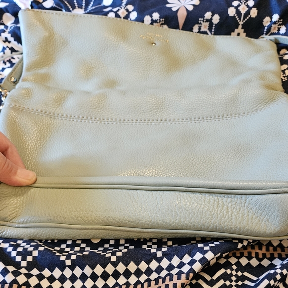 ♤ Kate Spade Mint Green Leather Fold-Over Crossbody Bag - Picture 5 of 16